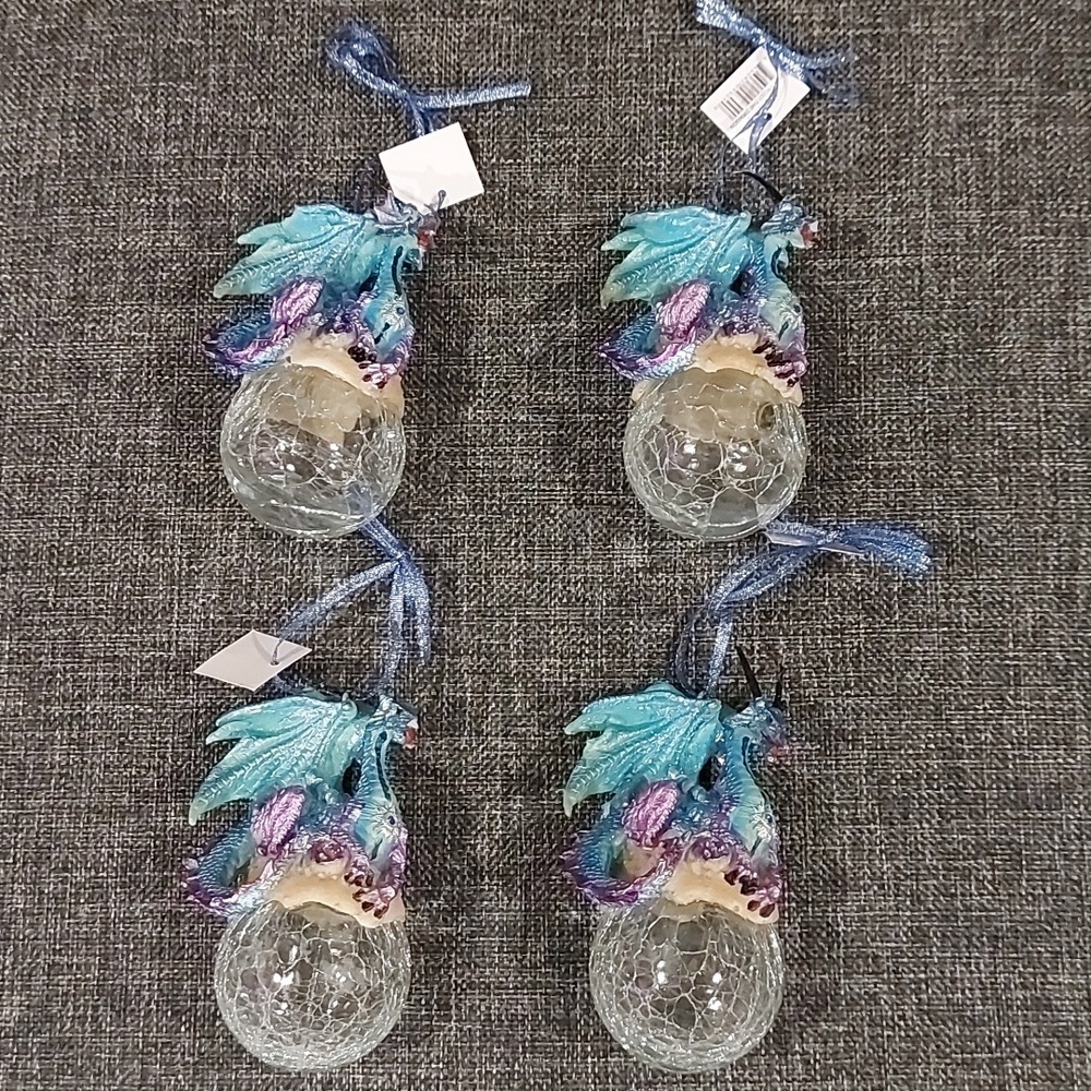 Mystical Dragon with Glass Orb X4